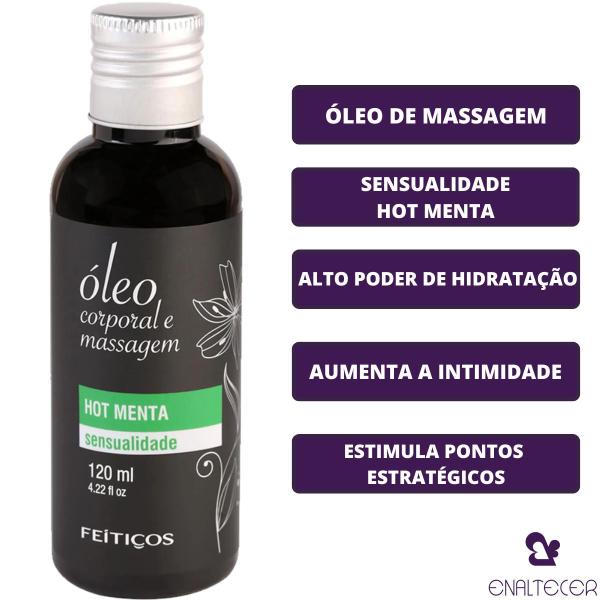 Imagem de Kit 3 Oleos Massagem Tantrica Aquece Hot Menta E Kamasutra