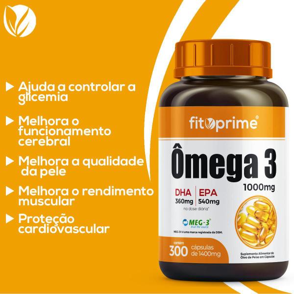 Imagem de Kit 3 Ômega 3 Óleo de Peixe Com Selo Meg-3 300 Cápsulas 1000mg Rico em EPA DHA Fitoprime