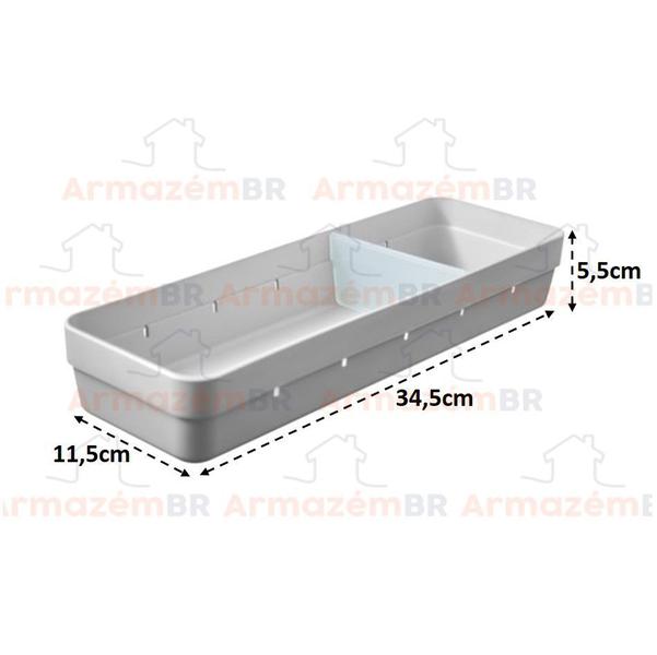 Imagem de Kit 3 Organizador Gaveta Logic Com Divisória Multiuso Armário Plástico - KTE 002 Ou