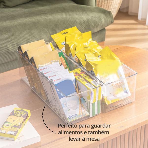 Imagem de Kit 3 Organizador Geladeira Modular Grande Acrílico Transparente