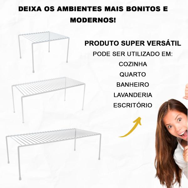 Imagem de Kit 3 Organizadores de Armário Essence DiCarlo P M e G Premium Aço