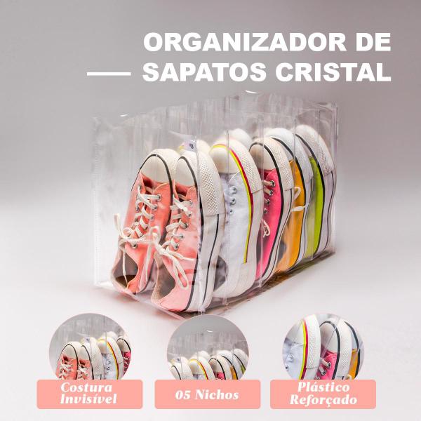 Imagem de Kit 3 Organizadores de Sapatos Plástico Reforçado