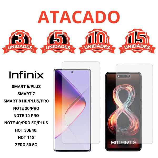 Imagem de Kit 3 Ou 5 Película Vidro 3D Revenda Infinix Smart 6 7 8