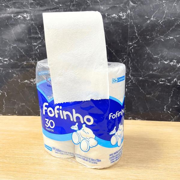 Imagem de Kit 3 Pacotes de Papel Higiênico Folha Simples Fofinho pacote com 4 rolos de 30 metros