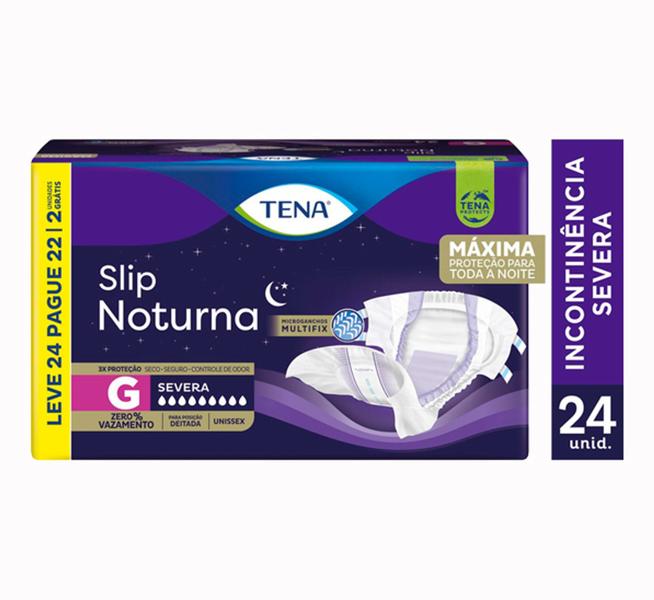 Imagem de Kit 3 Pacotes Fralda Geriátrica Tena Slip Noturna G Com 72 Unidades