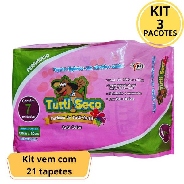 Imagem de Kit 3 Pacotes Tapete Higiênico Tutti Seco 80x60 pacote 7 und - Blue PP204