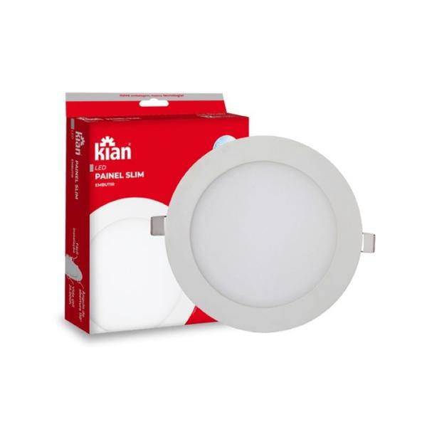 Imagem de Kit 3 Painéis de Led Embutir 12w Redondo Branco Frio Bivolt