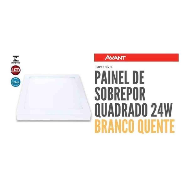 Imagem de Kit 3 Paineis Paflon Led Sobrepor 30X30 Quadrado 24W Avant