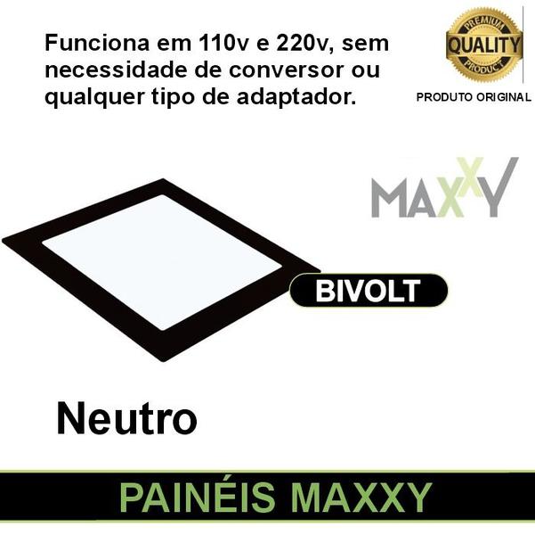 Imagem de Kit 3 Painéis Plafon Led Embutir Quadrado Preto 12w Neutro 4000k