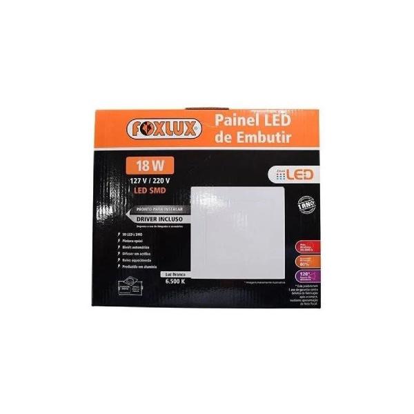 Imagem de Kit 3 Painel LED 18W Downlight 6500K Quad Embutir Biv Foxlux