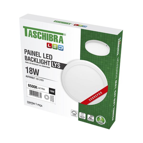 Imagem de Kit 3 Painel LED 18W LYS Redondo Sobrepor - Taschibra