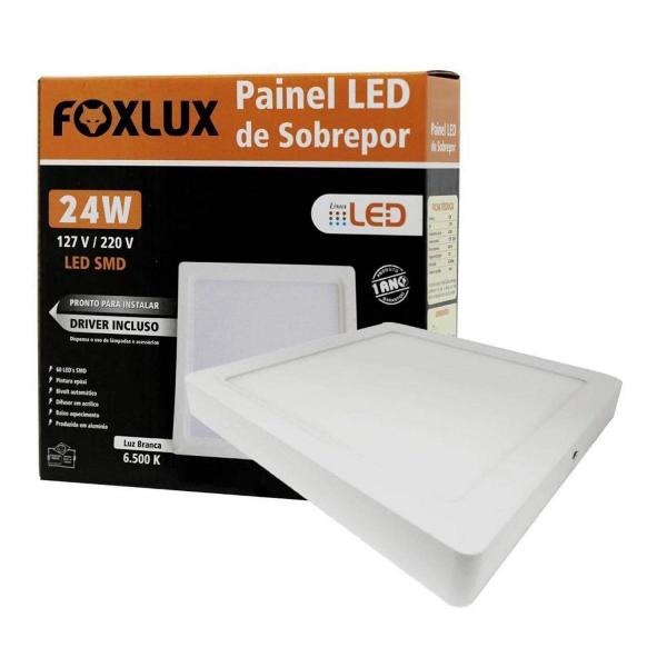 Imagem de Kit 3 Painel LED 24W Bivolt 6.500K Quadrado Sobrepor Foxlux