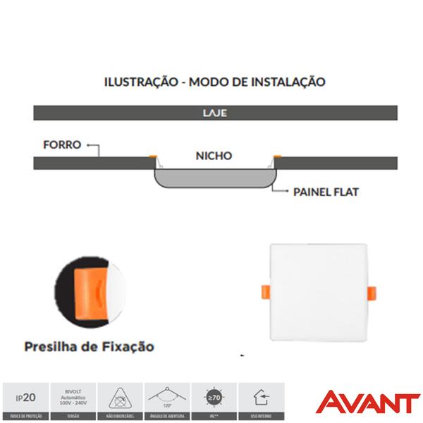 Imagem de Kit 3 Painel Plafon 18W Quadrado Embutir Borda Infinita 4000K