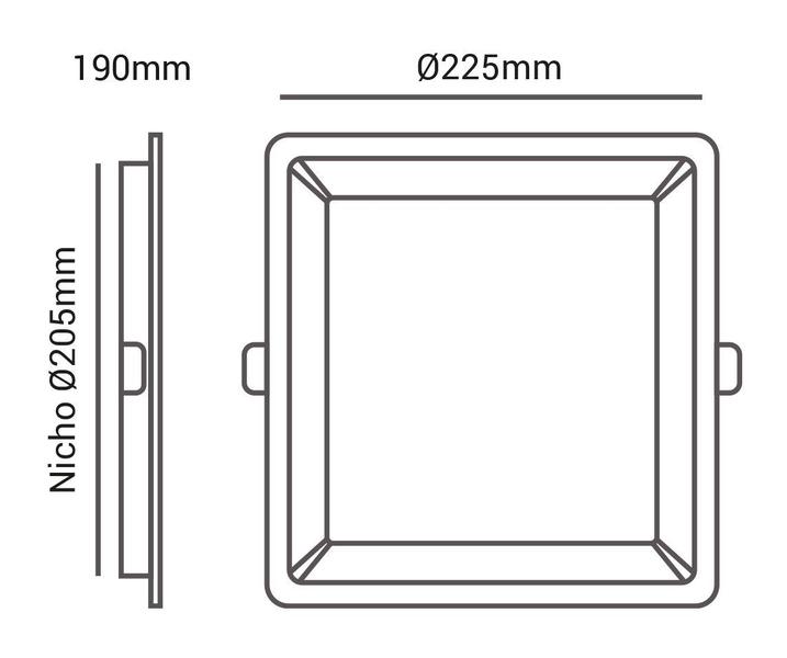 Imagem de Kit 3 Painel Plafon Led Embutir Recuado 22W Branco Quente 3000K Preto