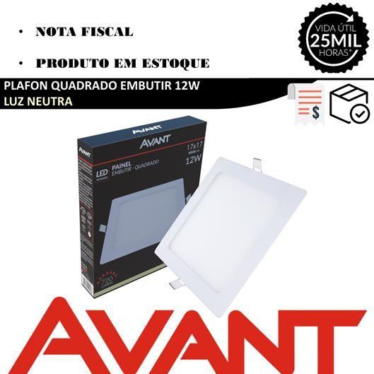 Imagem de Kit 3 Painel Plafon Quadrado Embutir 12w Branco Neutro 4000k