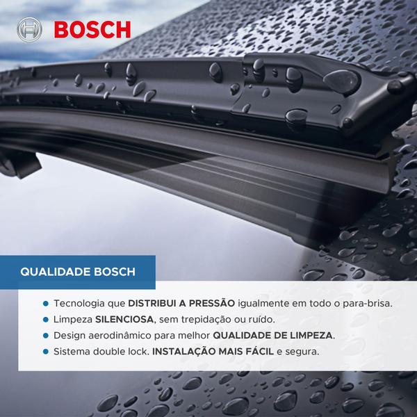 Imagem de Kit 3 Palhetas Dianteiras + Traseira Original Bosch Fiat Mobi 2016 a 2020