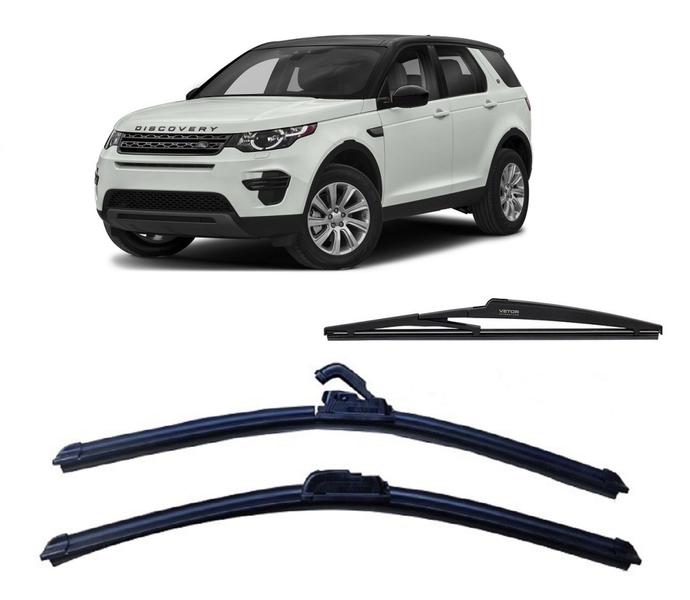 Imagem de Kit 3 Palhetas Limpador de Parabrisa Dianteiro + Traseiro Land Rover Discovery Sport