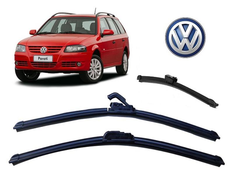 Imagem de Kit 3 Palhetas Limpador de Parabrisa Dianteiro + Traseiro Volkswagen Parati G4