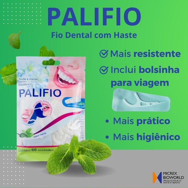 Imagem de Kit 3 Palifio 60 Un. Fio Dental Haste Hiper Resistente + Uma