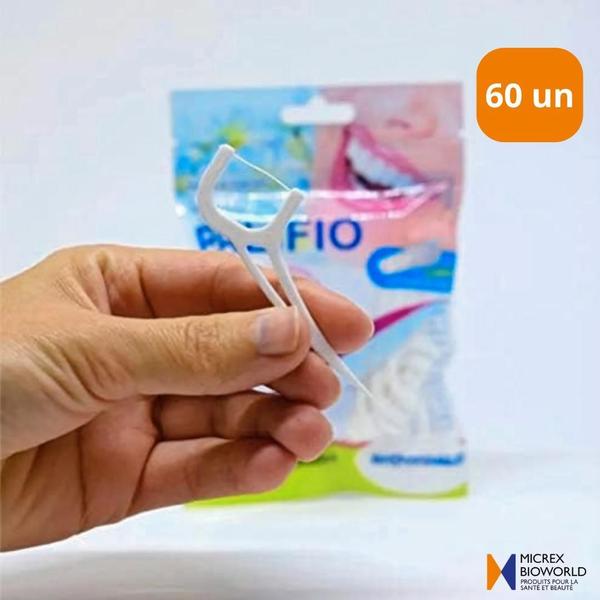 Imagem de Kit 3 Palifio 60 Un. Fio Dental Haste Hiper Resistente + Uma