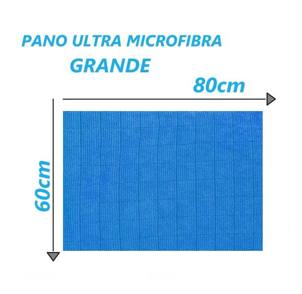 Imagem de Kit 3 Panos Magico De Chao Limpeza Microfibra Grande 60x80