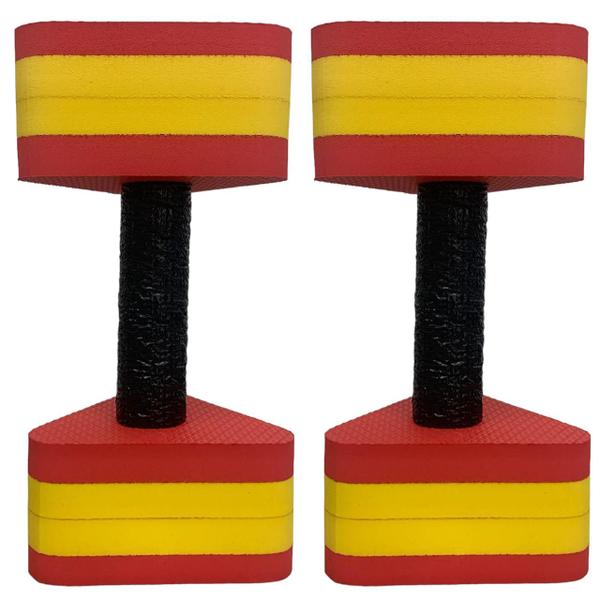 Imagem de Kit 3 Pares de Halteres Hidroginástica Em EVA 3 A 4 Kg DF4013-AM Vermelho/Amarelo Dafoca Sports