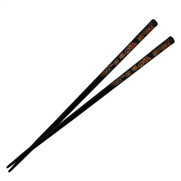 Imagem de Kit 3 Pares de Hashi em Poliestireno 22 Cm Modelo Decorado Preto + Bege + Preto Liso  Nihon Shikko 