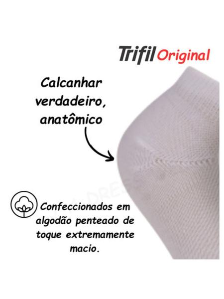 Imagem de Kit 3 Pares De Meias Cano Baixo Invisível Trifil Esportiva