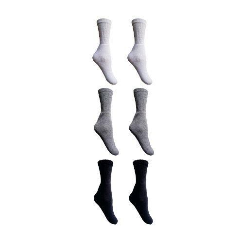 Imagem de Kit 3 pares de meias cano longo esportiva masculinas básica confortável