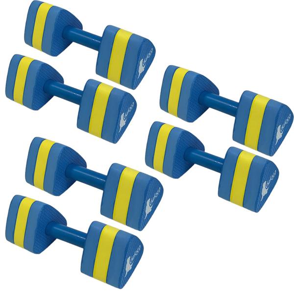 Imagem de Kit 3 Pares Halteres Hidroginástica EVA DF1092 M Dafoca Sports Azul/Amarelo