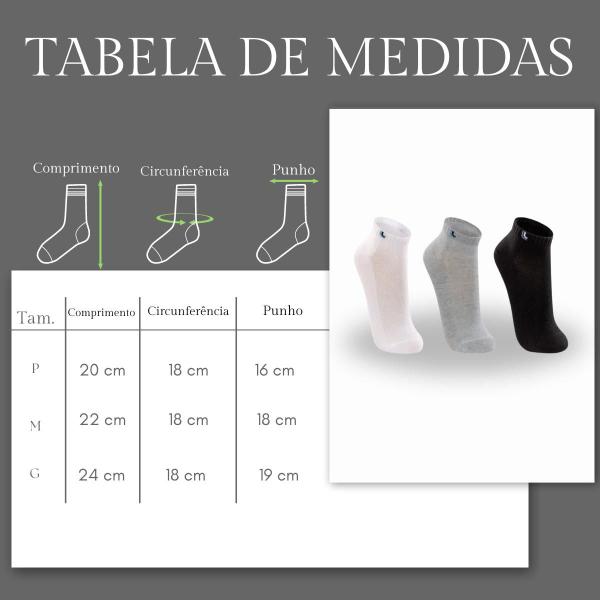 Imagem de Kit 3 Pares Meias Cano Curto Masculina Unissex Lupo Algodão 3225