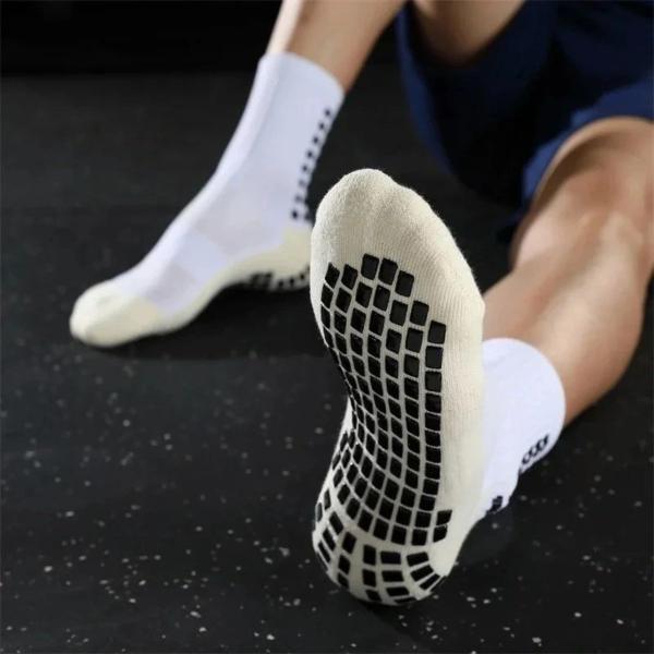 Imagem de kit 3 pares Meias esportivas antiderrapante Pilates idosos Hidroginástica Yoga futebol basquete vôlei corrida caminhada