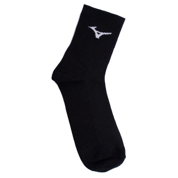 Imagem de Kit 3 Pares Meias Esportivas Mizuno Cano Médio Cinza/Branco/Preto