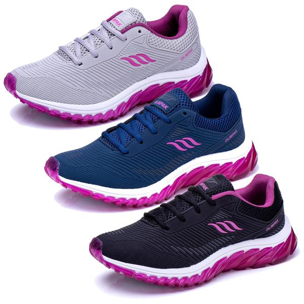 Kit 3 Pares Tênis Feminino Esportivo Academia Corrida Combo - OLIMPAK Imagem de Kit 3 Pares Tênis Feminino Esportivo Academia Corrida Combo