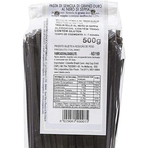 Imagem de Kit 3 Pasta Di Grano Tagliatelle Nero De Sepia Camp'Oro 500G