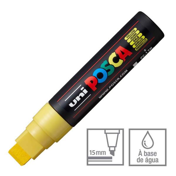 Imagem de KIT 3 PC-17K Caneta Posca Amarelo Ponta Chanfrada