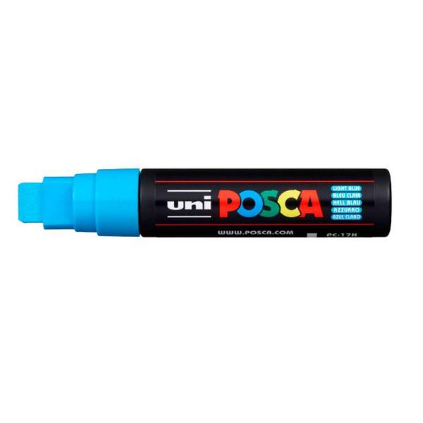 Imagem de KIT 3 PC-17K Caneta Posca Azul Claro Ponta Chanfrada