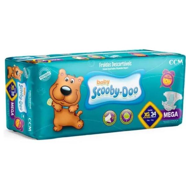 Imagem de Kit 3 PCT Fralda Descartável Scooby Doo Mega Todos os Tamanhos (M)(G)(XG)(XXG)