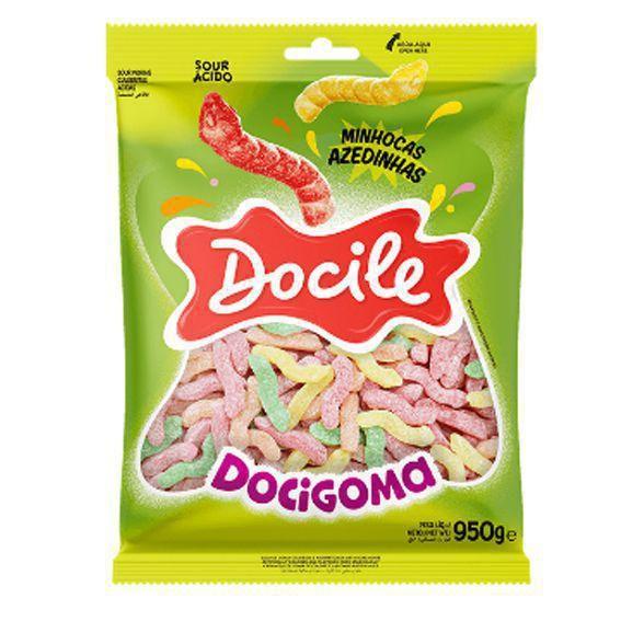 Kit 3 Pcts Bala Goma Docigoma Minhoca Azedinha 950G Docile Imagem de Kit 3 Pcts Bala Goma Docigoma Minhoca Azedinha 950G Docile