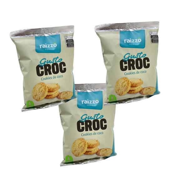 Imagem de Kit 3 Pcts. Biscoitos De Coco Sem Glúten Gusto Croc Cookies