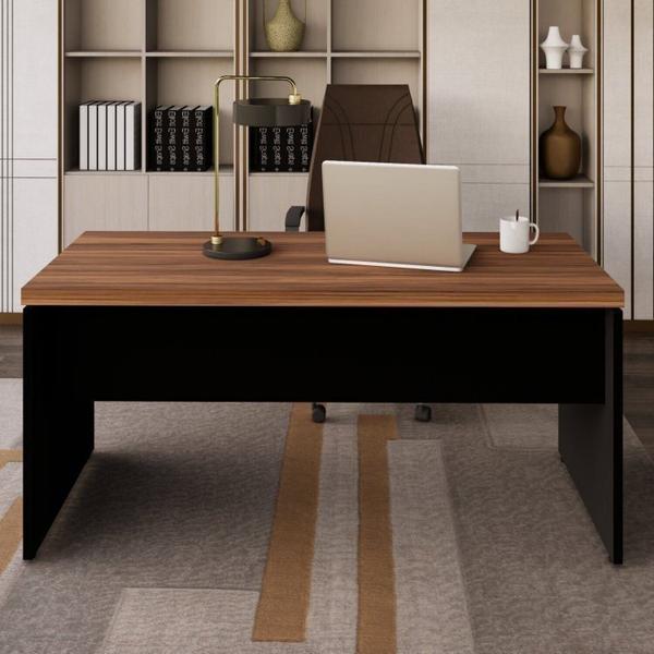 Imagem de Kit 3 Peças com Mesa para Escritório em L 170x160cm, com Armário Baixo e Armário Baixo com Chave Espresso Móveis