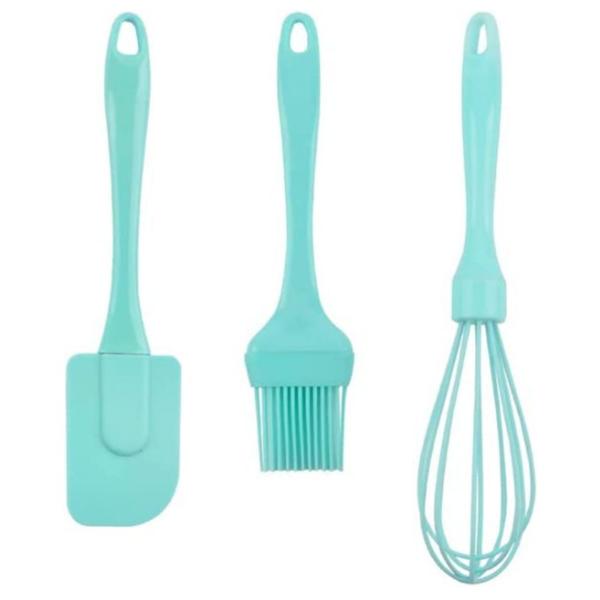 Imagem de Kit 3 Peças Em Silicone Espátula Fuet e Pincel Para Cozinha