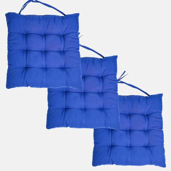 Imagem de Kit 3 Peças Futton 40x40cm Macio Diversas Cores Futon Para Cadeiras Pallets Almofadas Decorações 