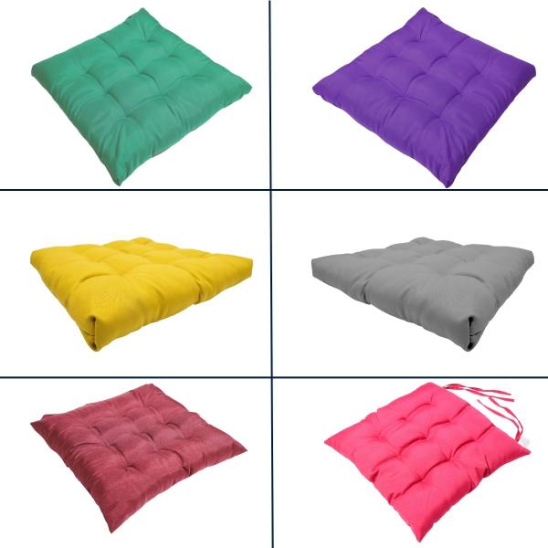 Imagem de Kit 3 Peças Futton 40x40cm Macio Diversas Cores Futon Para Cadeiras Pallets Almofadas Decorações 