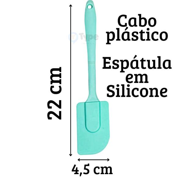 Imagem de Kit 3 Peças para Cozinha Utensílios Confeiteiro Espátula Pincel Colher em Silicone