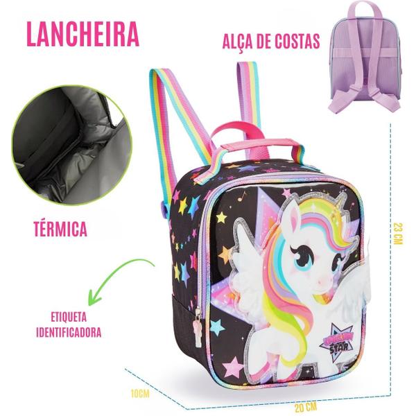 Imagem de Kit 3 Peças Passeio Escolar Infantil Lancheira Térmica Sanduicheira Garrafa P/ Viagem Material Resistente Reforçado Compacto