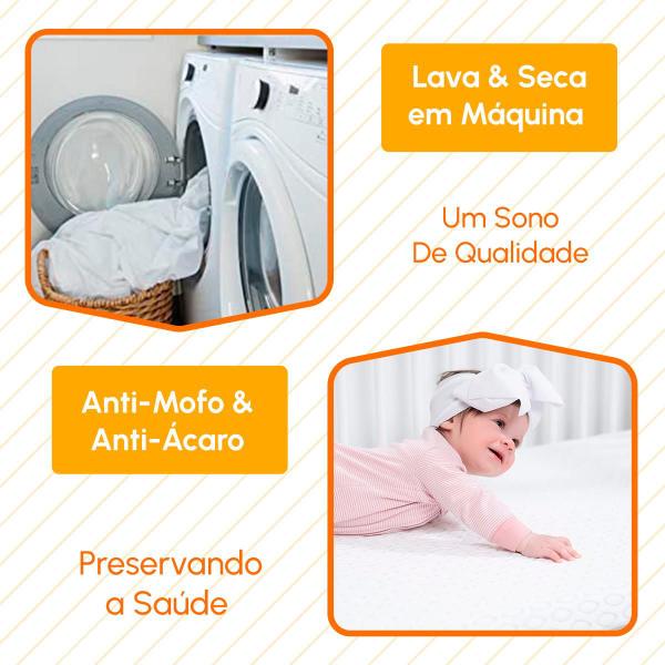 Imagem de Kit 3 peças Protetor de Colção e Berço Americano Mini Cama Com Travesseiro Bebê e Capa Impermeável