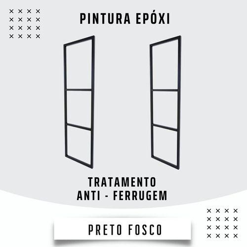 Imagem de Kit 3 Peças Suporte Industrial Preto Fosco Teto Ou Parede 100x29