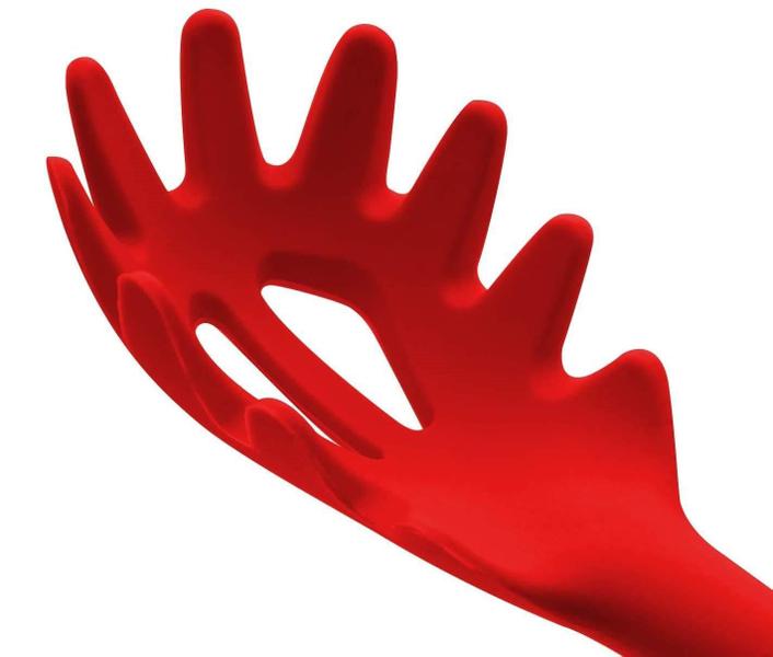 Kit 3 Pegadores Macarrão Silicone Madeira 32cm Vermelho - Udlandia Imagem de Kit 3 Pegadores Macarrão Silicone Madeira 32cm Vermelho