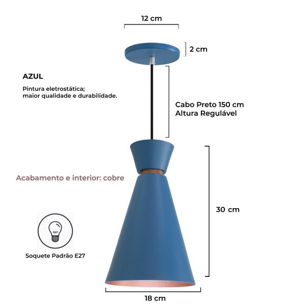 Imagem de Kit 3 Pendente Lustre Luminária Pequim Berlin Rio